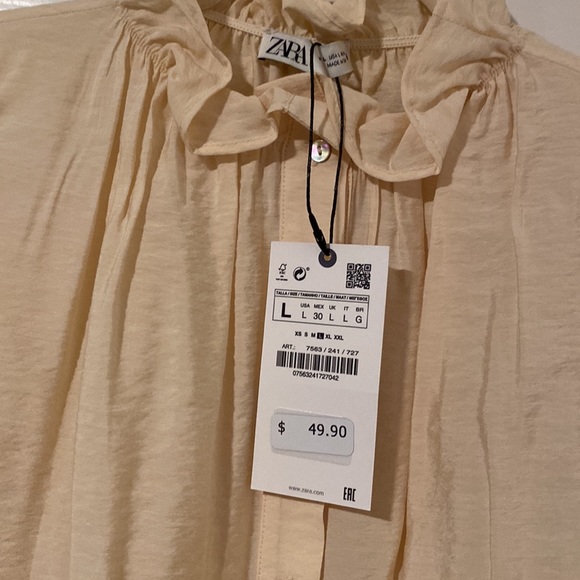 Zara Ruffle Neck Button Down - Picture 2 of 2